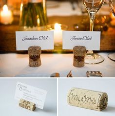 Wine cork placecards