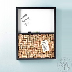 Wine cork bulletin board. Definitely going to try this.